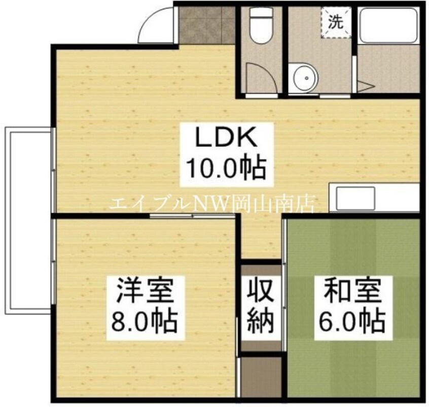 間取図 宇野線<宇野みなと線>/大元駅 徒歩13分 1階 築28年