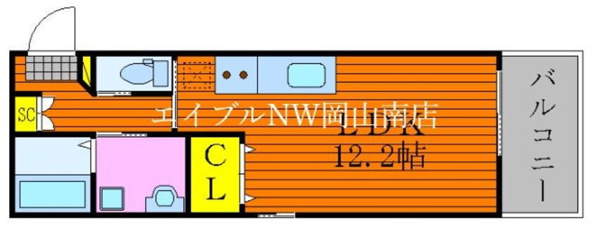 間取図 津山線/法界院駅 徒歩4分 5階 築3年