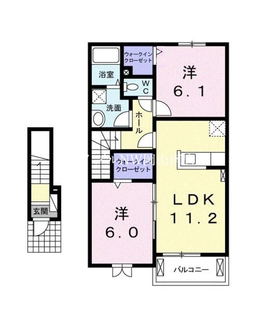 間取図 瀬戸大橋線/植松駅 徒歩15分 2階 築9年