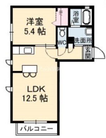 間取図 宇野線<宇野みなと線>/大元駅 徒歩7分 1階 築18年