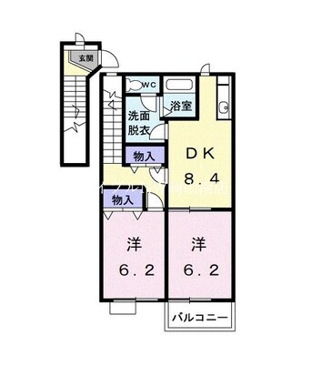 間取図 宇野線<宇野みなと線>/備前西市駅 徒歩32分 2階 築23年