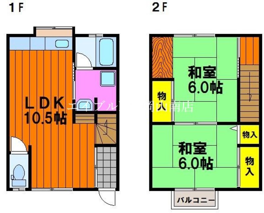 間取図 宇野線<宇野みなと線>/備前西市駅 徒歩32分 1階 築35年