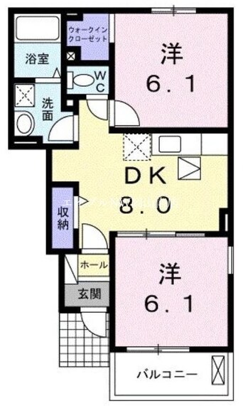 間取図 瀬戸大橋線/植松駅 徒歩6分 1階 築12年
