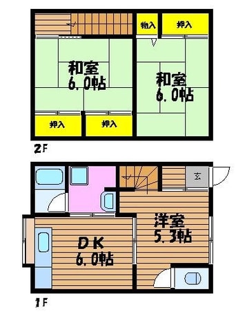 間取図 宇野線<宇野みなと線>/備前西市駅 徒歩32分 1階 築35年