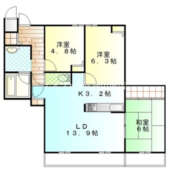 間取図 山陽本線（中国）/岡山駅 徒歩12分 27階 築28年