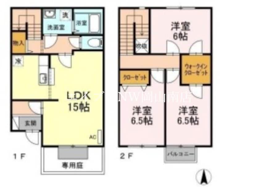 間取図 宇野線<宇野みなと線>/備前西市駅 徒歩1分 1階 築16年