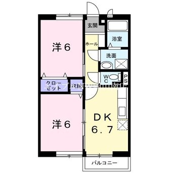 間取図 宇野線<宇野みなと線>/早島駅 徒歩15分 2階 築26年