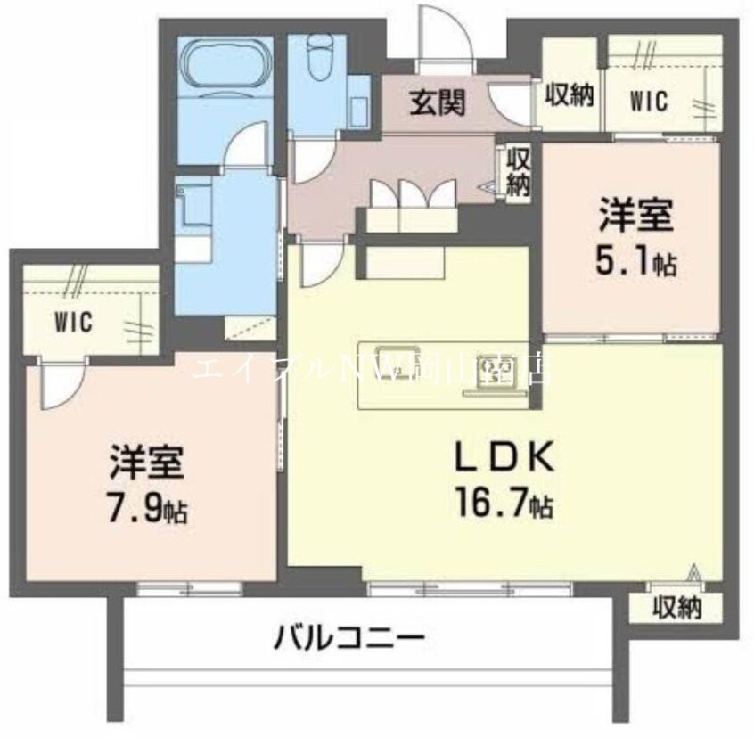 間取図 山陽本線（中国）/北長瀬駅 徒歩26分 2階 建築中