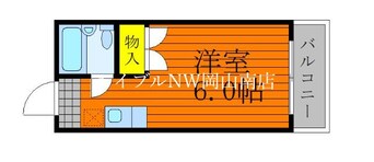 間取図 宇野線<宇野みなと線>/大元駅 徒歩18分 3階 築36年