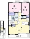 宇野線<宇野みなと線>/備前西市駅 徒歩49分 2階 築3年 2LDKの間取り