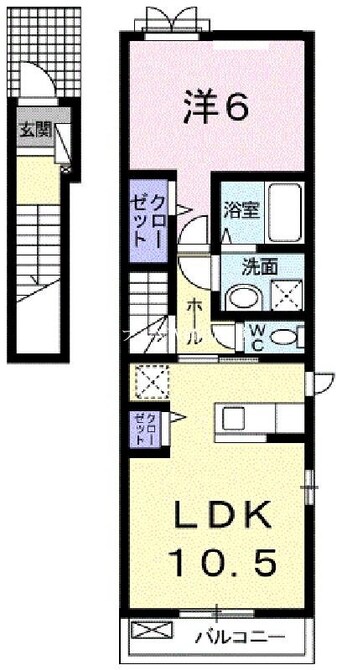 間取図 宇野線<宇野みなと線>/備前西市駅 バス40分松浜町下車:停歩11分 2階 築8年