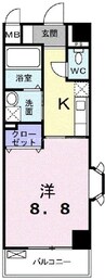 岡山市電清輝橋線<岡山電気軌道>/郵便局前駅 徒歩4分 3階 築16年 1Kの間取り