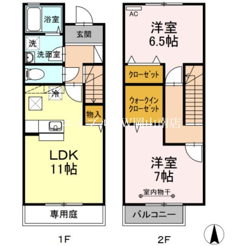 間取り図 宇野線<宇野みなと線>/備前西市駅 徒歩31分 1階 築19年