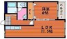 宇野線<宇野みなと線>/大元駅 徒歩12分 3階 築33年 1LDKの間取り