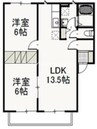 宇野線<宇野みなと線>/備前西市駅 徒歩19分 2階 築21年 2LDKの間取り