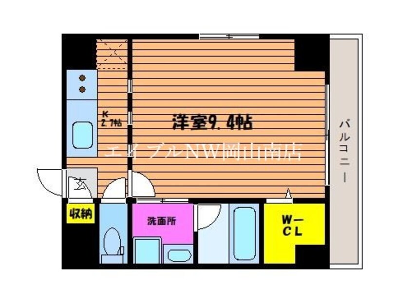 間取図 山陽本線（中国）/岡山駅 徒歩14分 6階 築5年