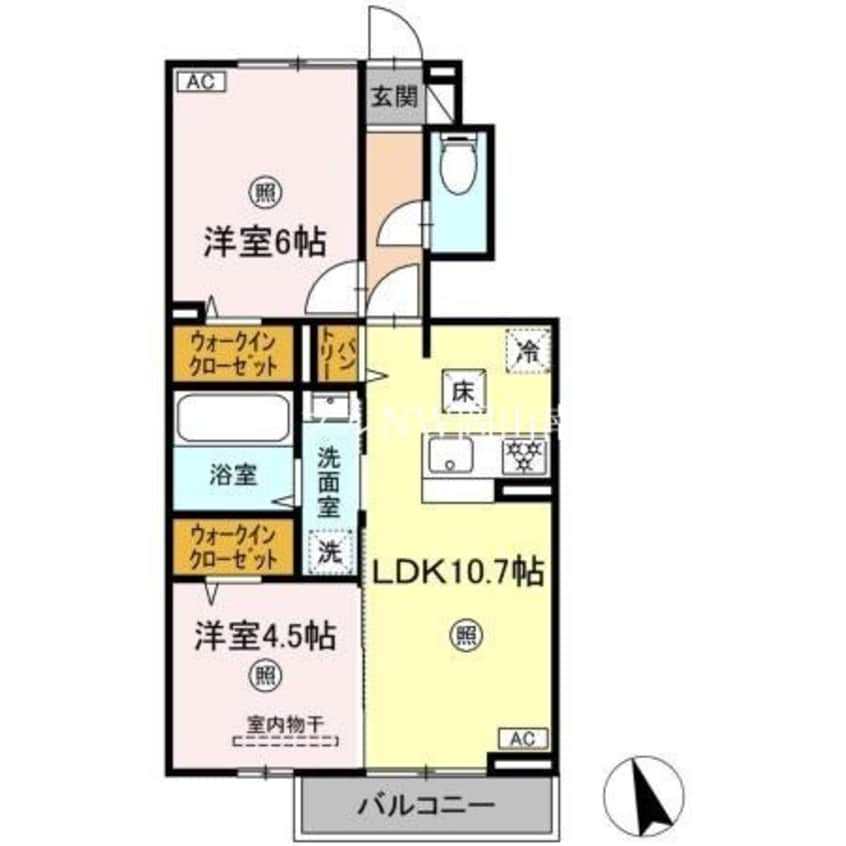 間取図 山陽本線（中国）/岡山駅 バス40分福田公会堂前下車:停歩3分 1階 建築中