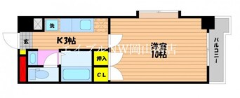 間取図 宇野線<宇野みなと線>/大元駅 徒歩9分 6階 築26年