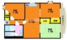 津山線/法界院駅 徒歩10分 3階 築42年 3LDKの間取り