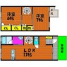 宇野線<宇野みなと線>/妹尾駅 徒歩11分 1階 築15年 2LDKの間取り