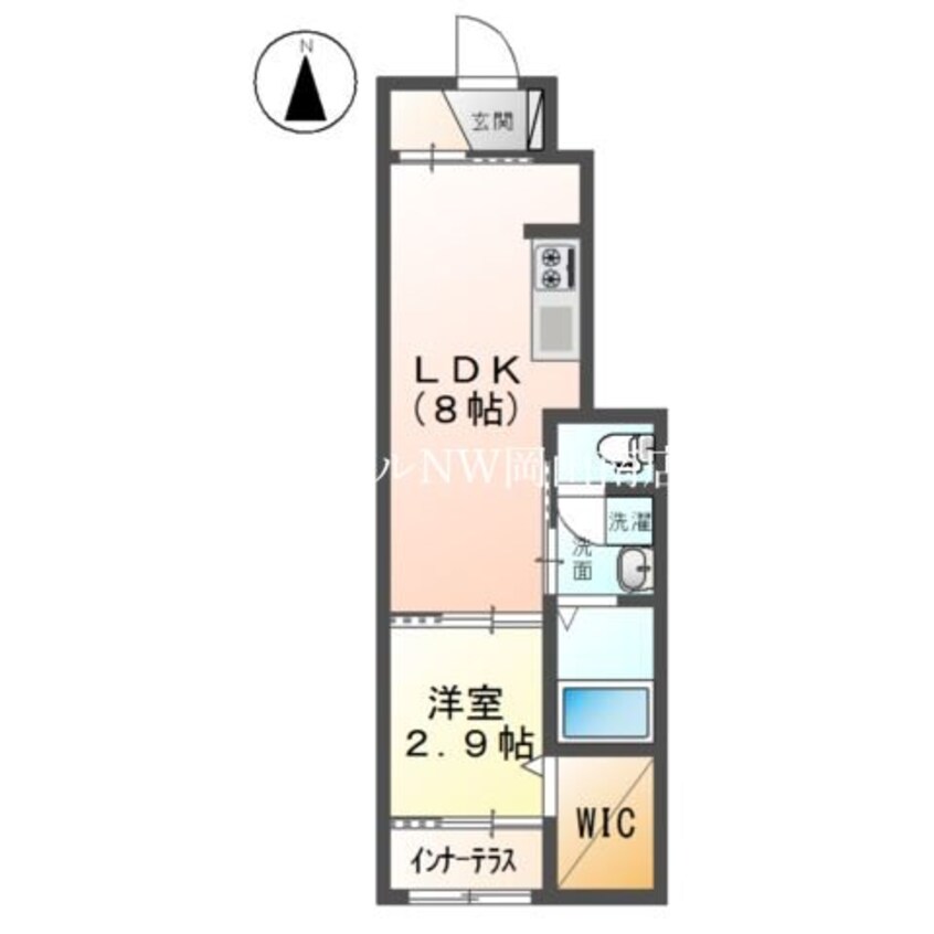 間取図 岡山市電清輝橋線<岡山電気軌道>/清輝橋駅 徒歩19分 1階 築2年