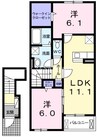 宇野線<宇野みなと線>/常山駅 徒歩24分 2階 築浅 2LDKの間取り