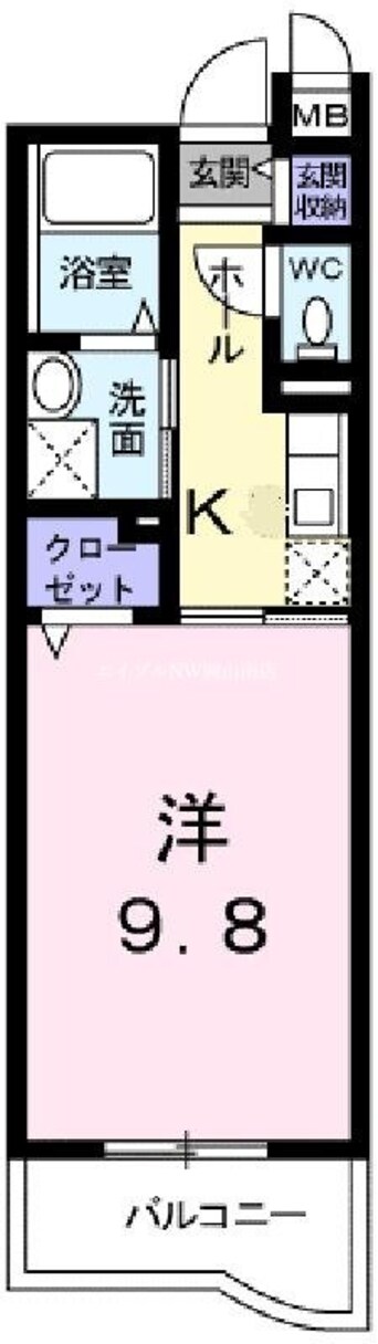 間取図 宇野線<宇野みなと線>/大元駅 徒歩19分 3階 築11年