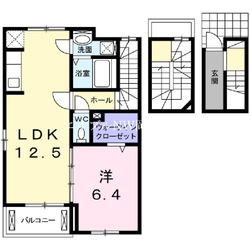 間取図 山陽本線（中国）/庭瀬駅 徒歩2分 3階 築8年