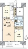 山陽本線（中国）/岡山駅 徒歩10分 5階 築浅 2LDKの間取り