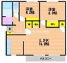 山陽本線（中国）/岡山駅 バス:40分:停歩9分 2階 築29年 2LDKの間取り