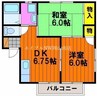 岡山市電東山本線<岡山電気軌道>/東山・おかでんミュージアム駅 徒歩70分 2階 築30年 2DKの間取り