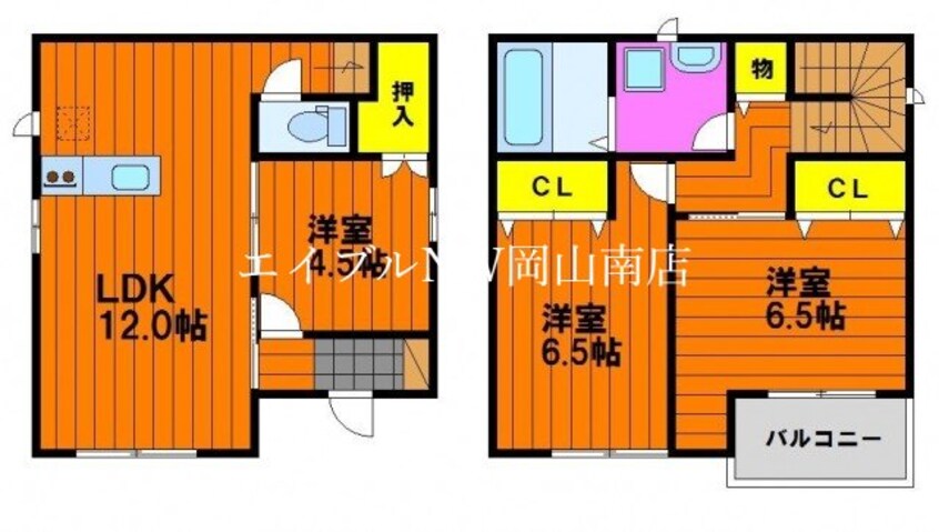 間取図 宇野線<宇野みなと線>/備前西市駅 徒歩58分 1階 築9年