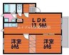 宇野線<宇野みなと線>/備前西市駅 徒歩19分 1階 築22年 2LDKの間取り