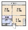 岡山市電清輝橋線<岡山電気軌道>/清輝橋駅 徒歩27分 3階 築38年 2DKの間取り
