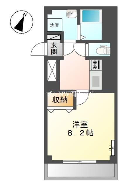 間取り図 岡山市電清輝橋線<岡山電気軌道>/田町駅 徒歩8分 2階 築7年