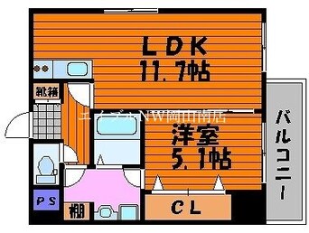 間取図 宇野線<宇野みなと線>/大元駅 徒歩19分 7階 築16年