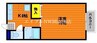 山陽本線（中国）/北長瀬駅 徒歩20分 2階 築27年 1Kの間取り