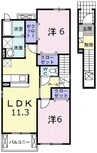 岡山市電清輝橋線<岡山電気軌道>/清輝橋駅 徒歩19分 2階 築12年 2LDKの間取り