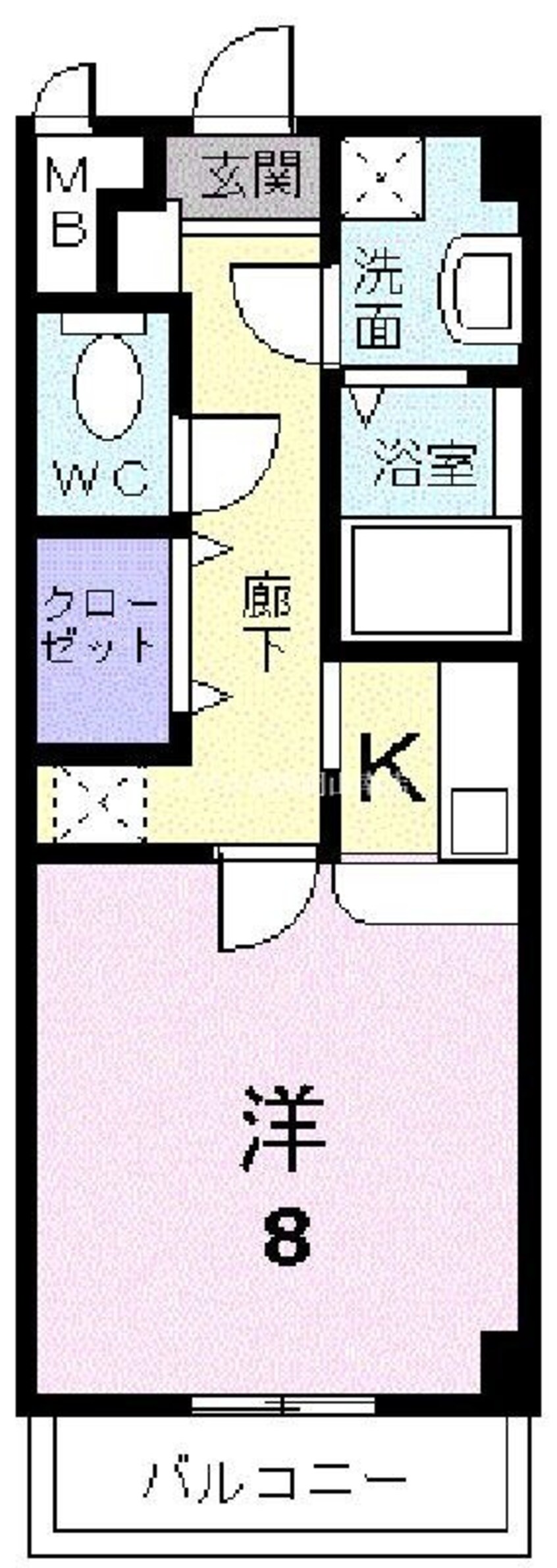 間取図 岡山市電清輝橋線<岡山電気軌道>/清輝橋駅 徒歩28分 3階 築19年