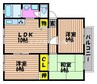 山陽本線（中国）/北長瀬駅 徒歩1分 2階 築31年 3LDKの間取り