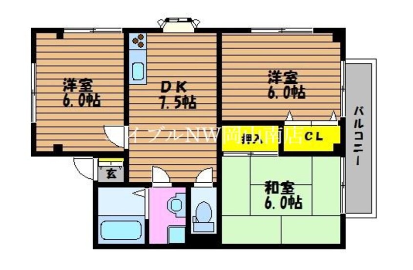 間取図 宇野線<宇野みなと線>/宇野駅 バス15分三軒屋下車:停歩10分 2階 築25年