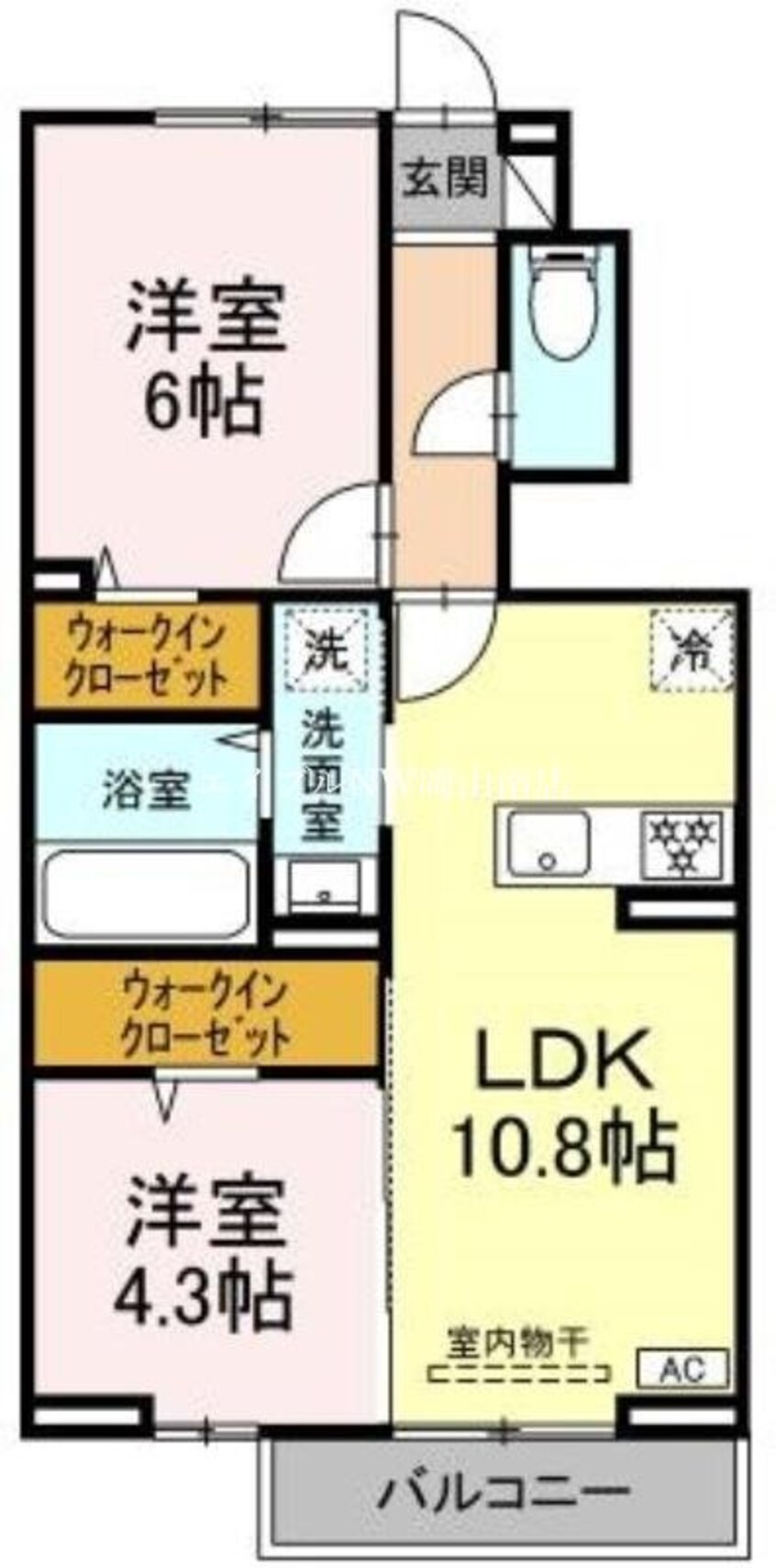 間取図 山陽本線（中国）/岡山駅 バス25分みやはら耳鼻科・福浜市営住宅前下車:停歩2分 1階 建築中