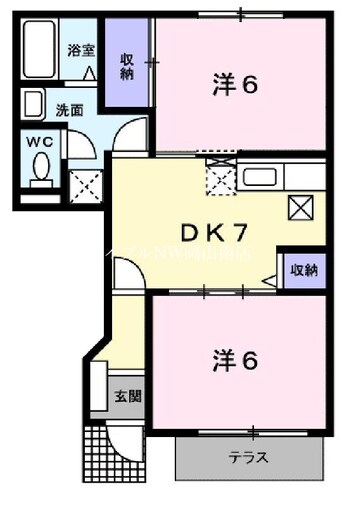 間取図 宇野線<宇野みなと線>/常山駅 徒歩22分 1階 築22年