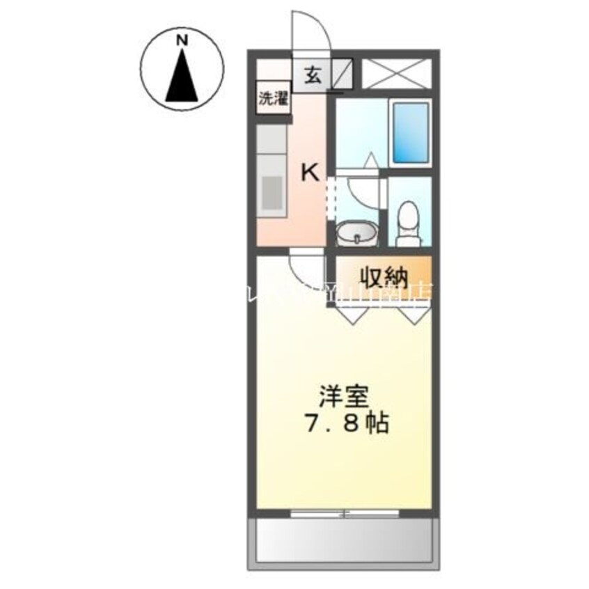 間取図 山陽本線（中国）/北長瀬駅 徒歩15分 2階 築22年