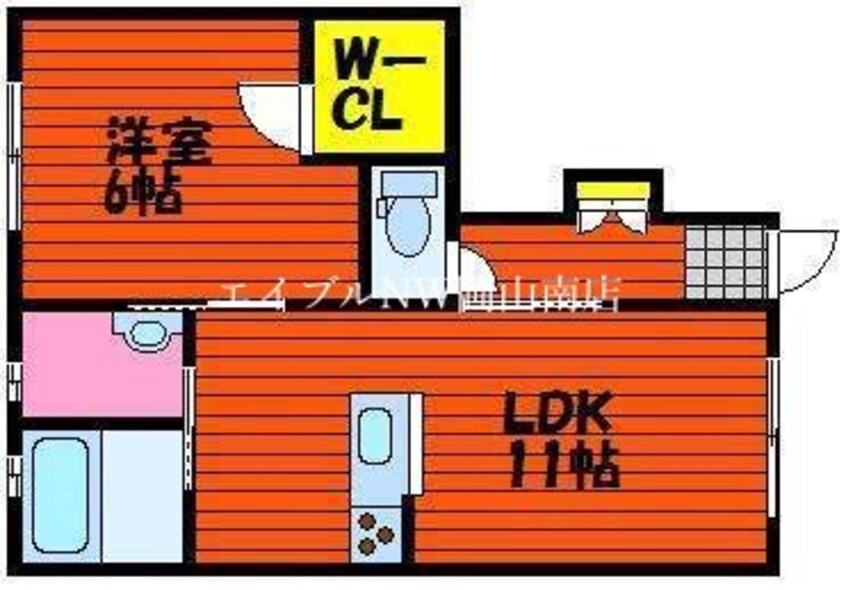 間取図 宇野線<宇野みなと線>/妹尾駅 徒歩7分 1階 築8年