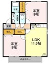 宇野線<宇野みなと線>/備前西市駅 徒歩20分 2階 築21年 2LDKの間取り