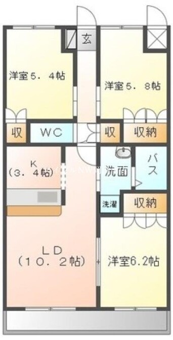 間取図 山陽本線（中国）/北長瀬駅 徒歩5分 1階 築16年