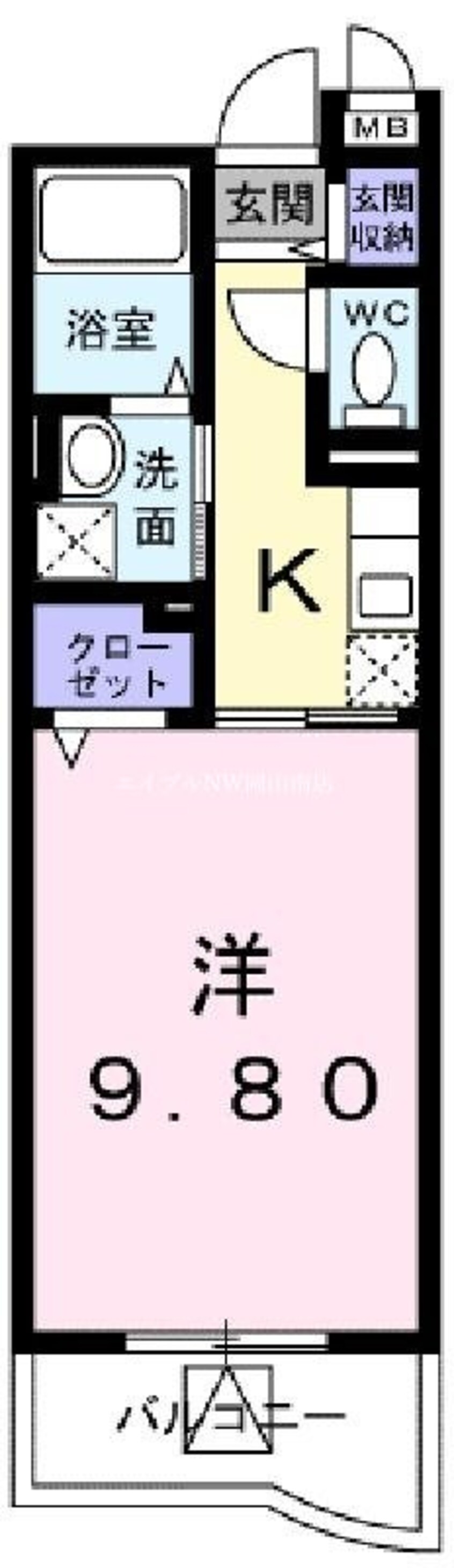 間取図 宇野線<宇野みなと線>/大元駅 徒歩4分 3階 築12年