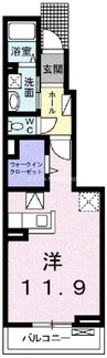 山陽本線（中国）/北長瀬駅 徒歩22分 1階 築4年 1Rの間取り