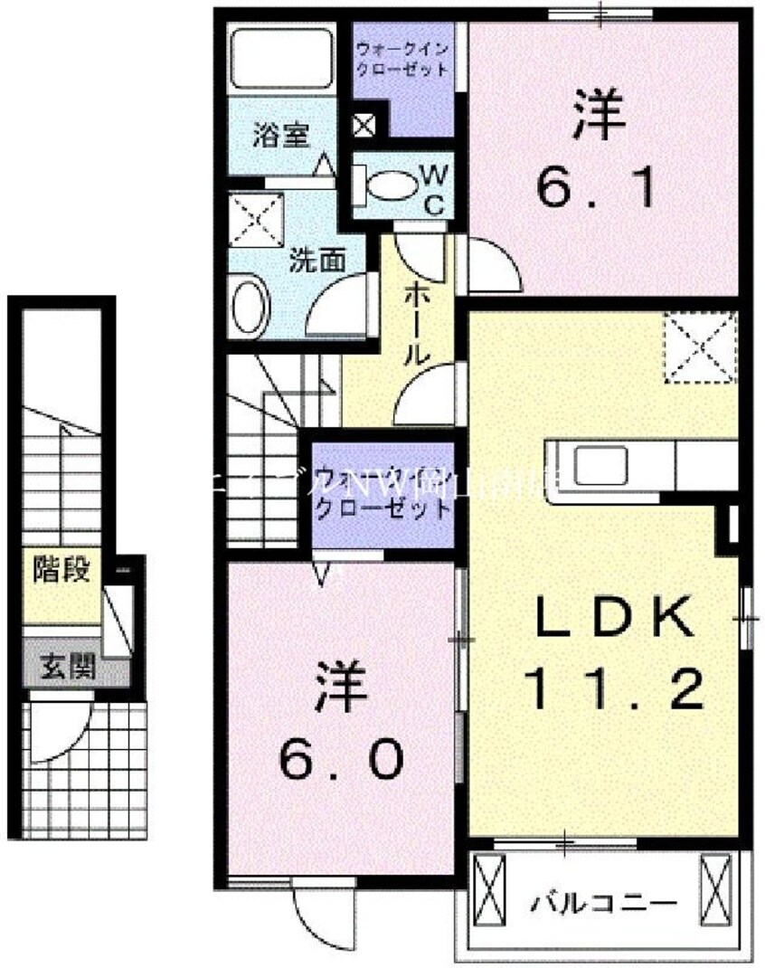 間取図 瀬戸大橋線/植松駅 徒歩6分 2階 築10年